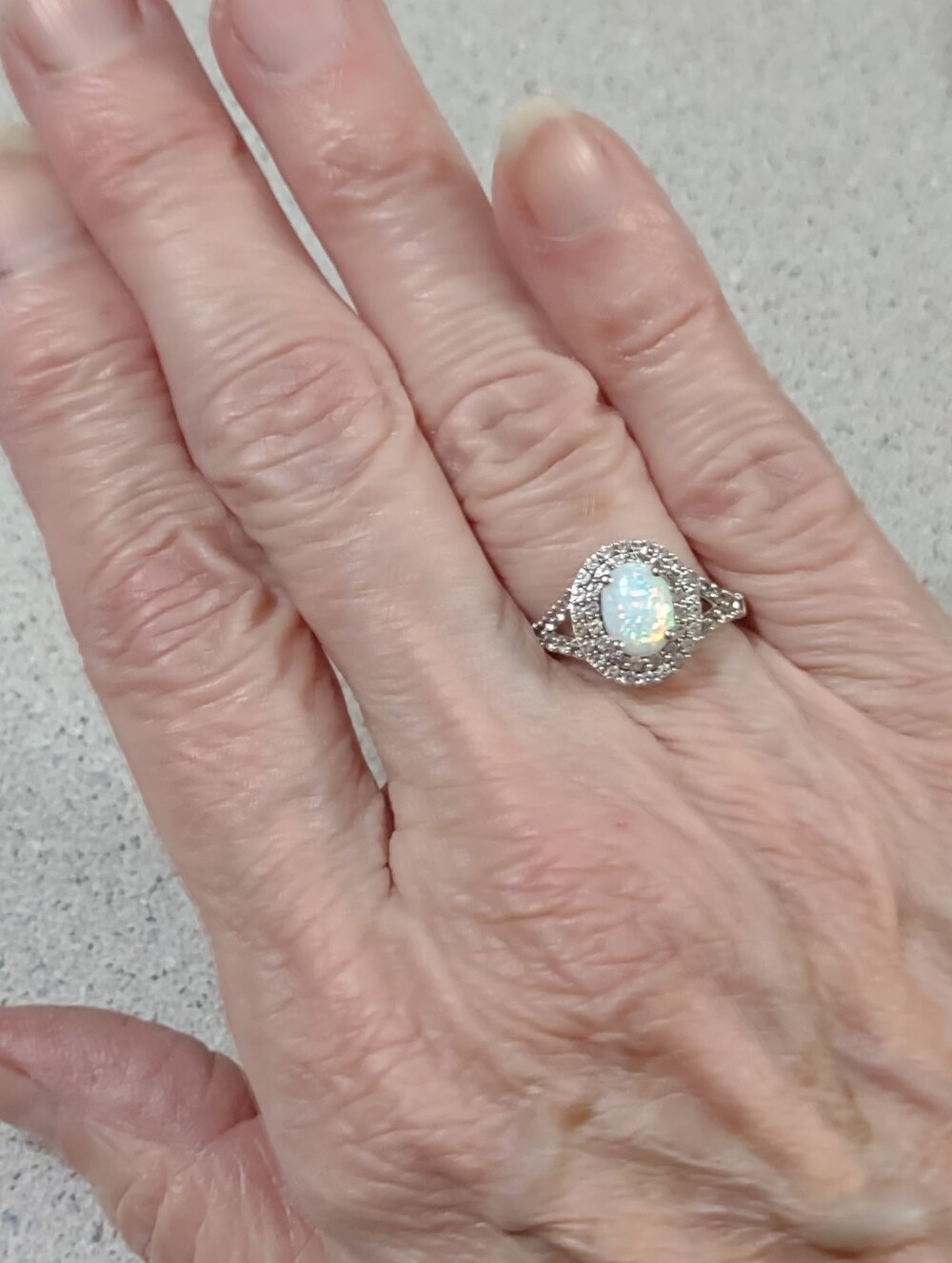 Created Opal Ring(7) October Birthstone - Picture 3 of 4